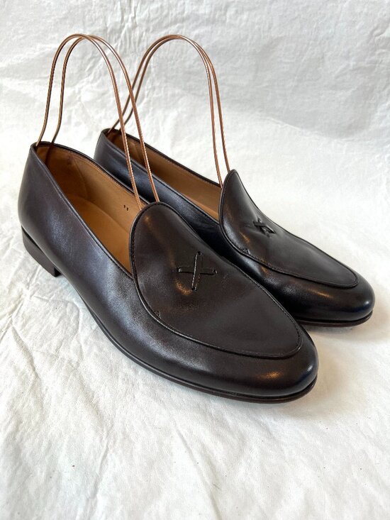 Del Toro loafer dark brown leather Milano slip on shoes US mens 11 EU 44 main image 9